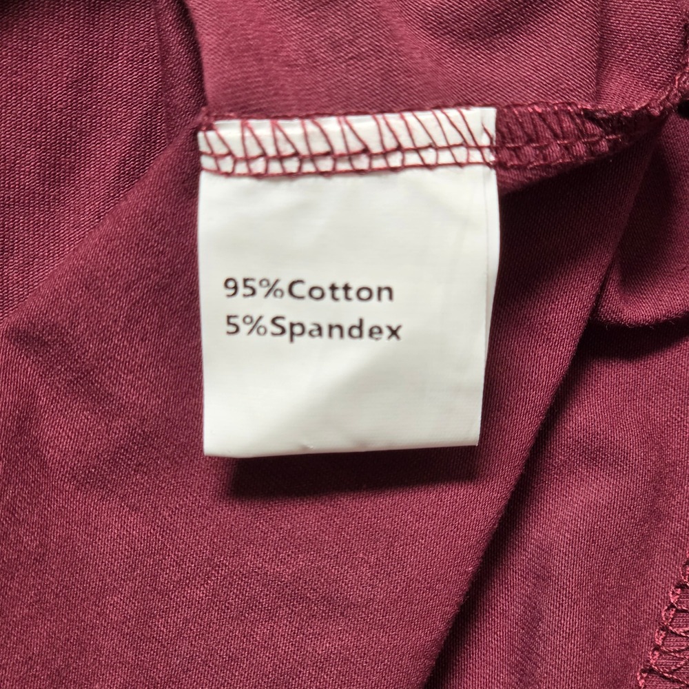 Cottagecore Boho Sundress Tie Front Button Detail Midi Womens Large Burgundy - Picture 3 of 13